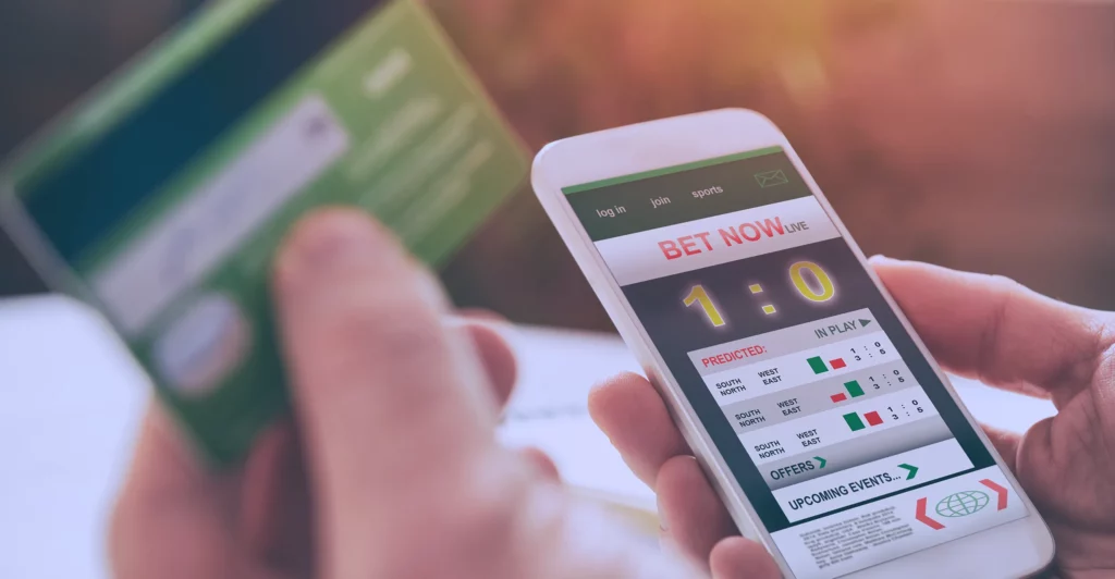 Image of placing a bet on a smartphone.